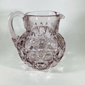 Antique Duncan and Miller Beveled Button Circa 1890  Water Pitcher